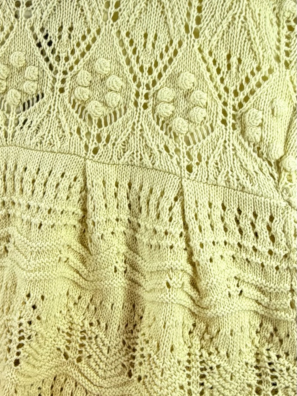 Hollister Yellow Crochet Tie-Front Cami 100% Cotton Y2K Cottagecore Crochet SZ L - Picture 5 of 9
